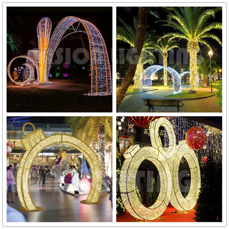 Outdoor Led 3d Large Arches Motif Lights For Christmas Illuminations
