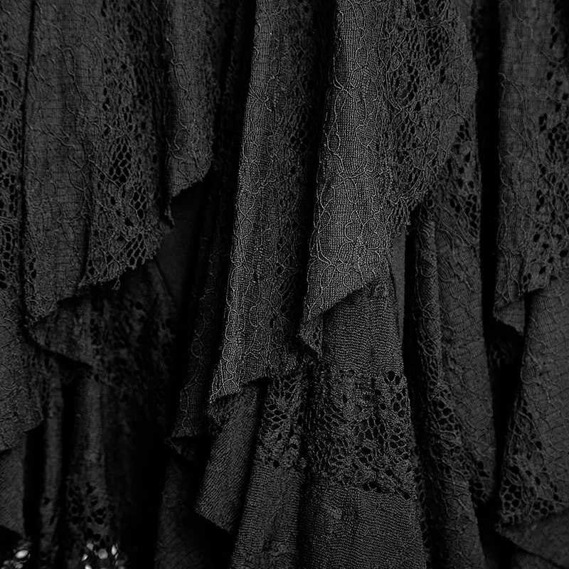 Q-079 Sexy Women Gothic Black Irregular Skirt from Punk Rave