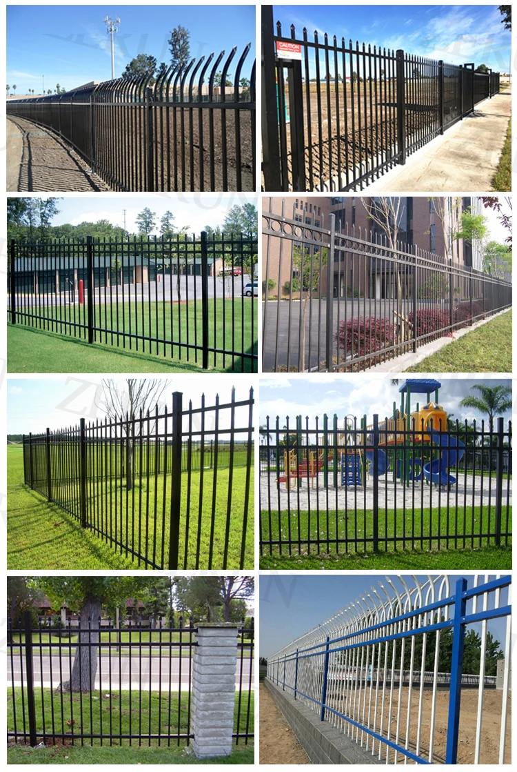 Wrought Iron Fence Panels For Sale/powder Coated Black Garrison Picket