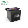 Wooden digital alarm clock desktop wireless wall camera