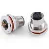Industrial M12 Male 5pin Back Panel Mount Socket Connector