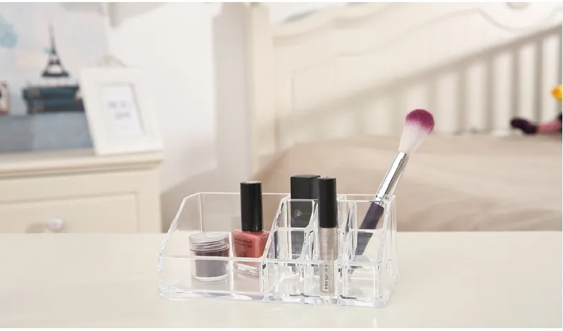 Makeup Organizer Storage Box Women Jewelry Container Crystal Acrylic Cosmetic Storage Holder Clear Display Organizer Box