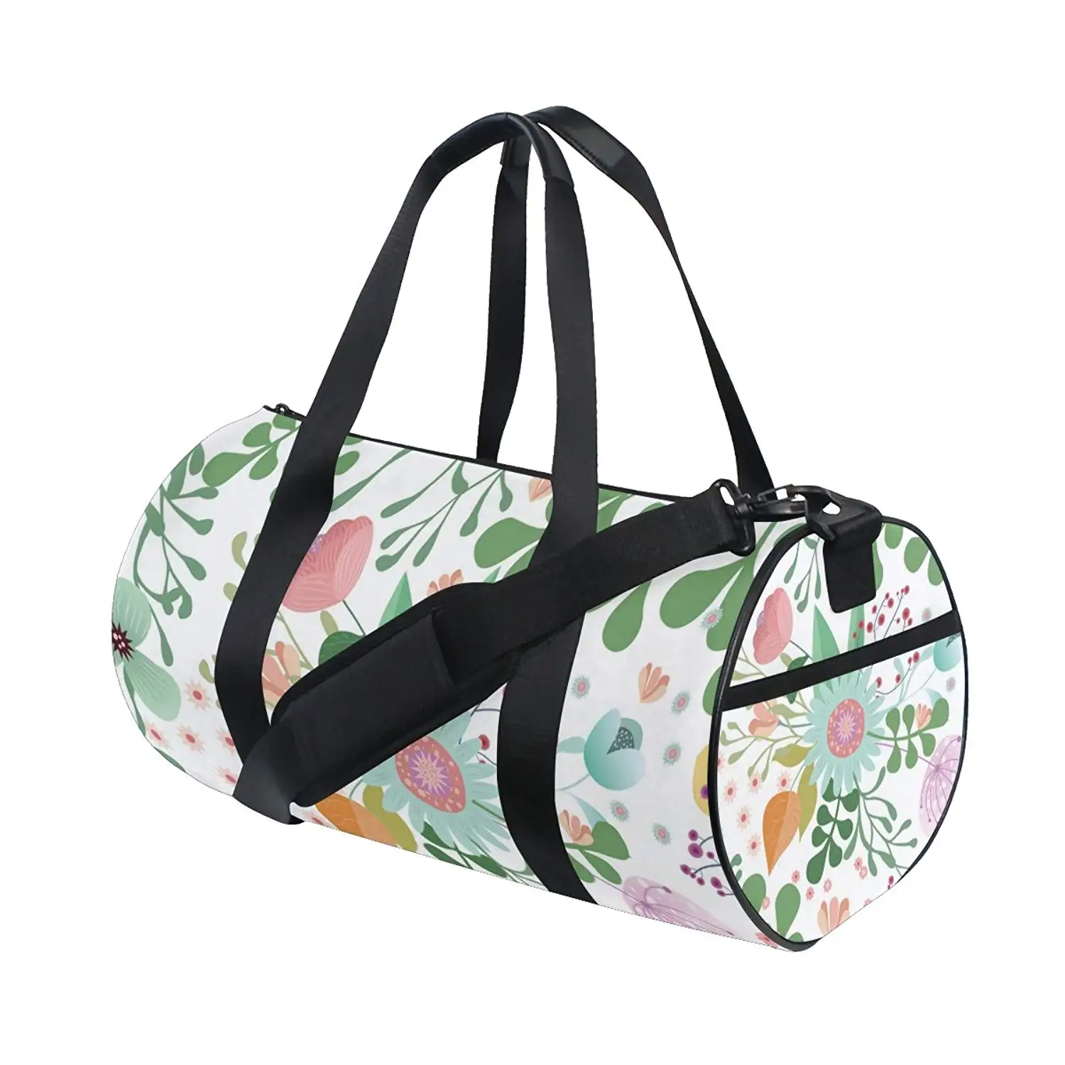 AHOMY Canvas Sports Gym Bag Flower Abstract Travel Shoulder Bag