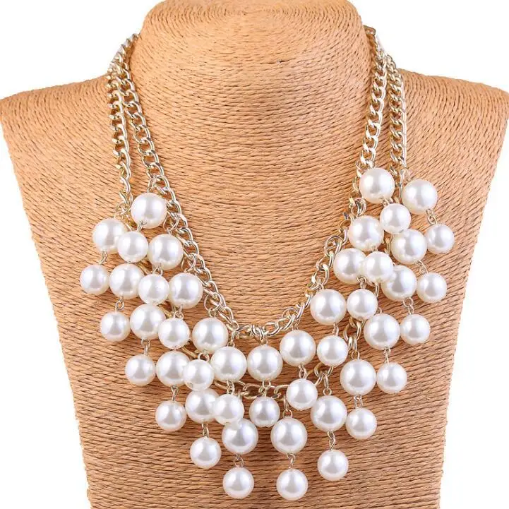 Qd098 Huilin Jewelry Pearl Necklace Chain Multilayer Banquet Huilin Jewelry Pearl Necklace Chain