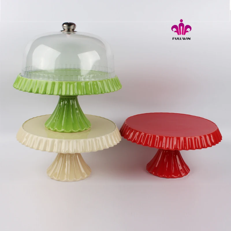 12 Inch Food Safe Ceramic Cupcake Stand With Lid,Ceramic ...