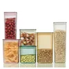 QM Food Storage 4 Pieces Set Strong Heavy Duty Plastic BPA Free Airtight Plastic Food Container Airtight Storage Jar Set