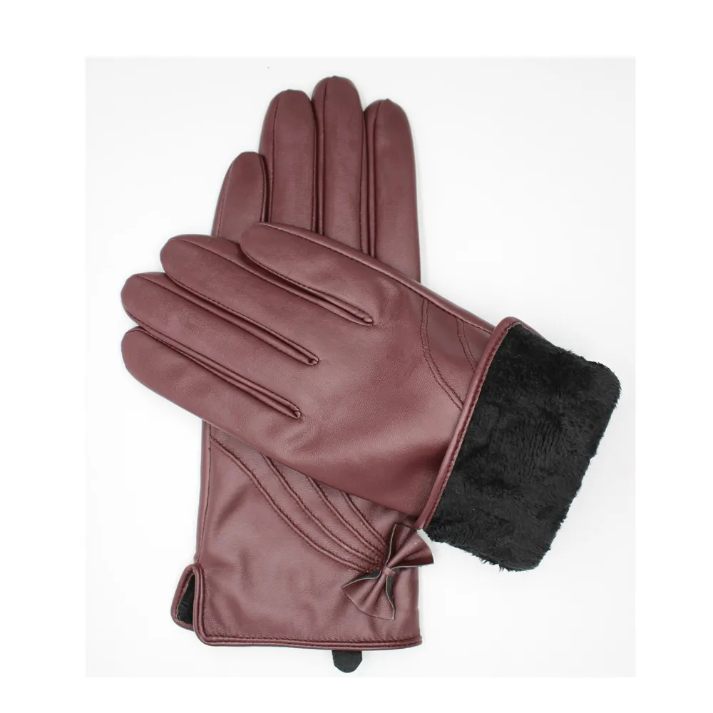 women's Quilted Back Hairsheep Leather Gloves