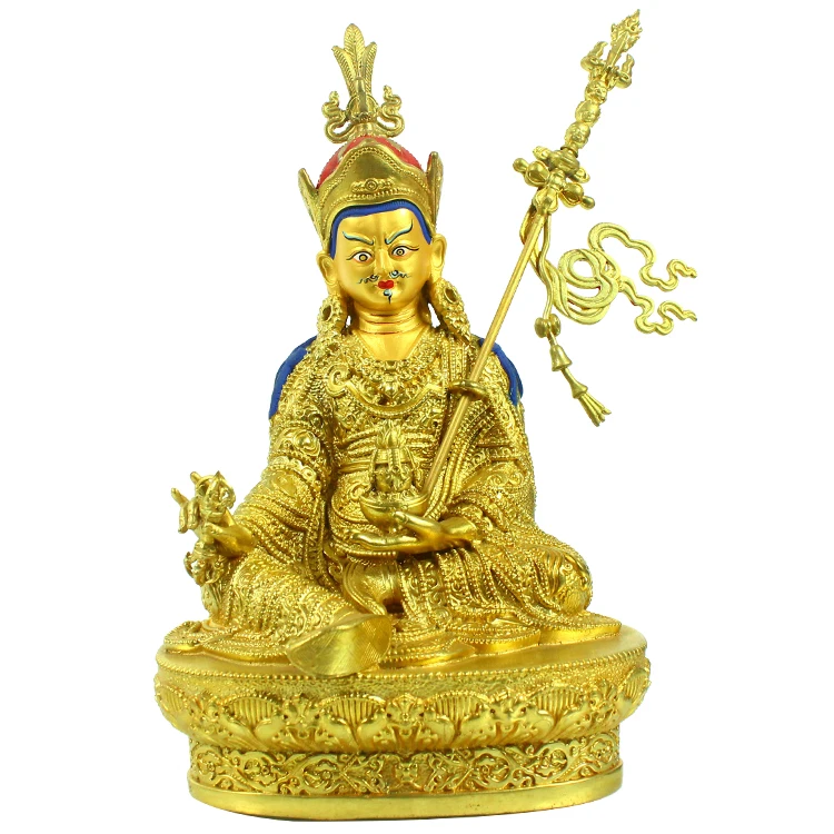 5/" Tibet Buddhism liuli glaze Padmasambhava Buddha statue
