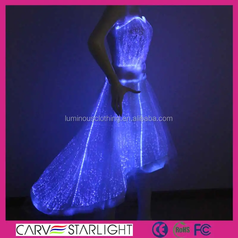 Fiber Optical Fairy Colors Change Short Led Dance Dress Buy Dress Short Dress With Tail Wedding Dresses With Long Trains Product On Alibaba Com