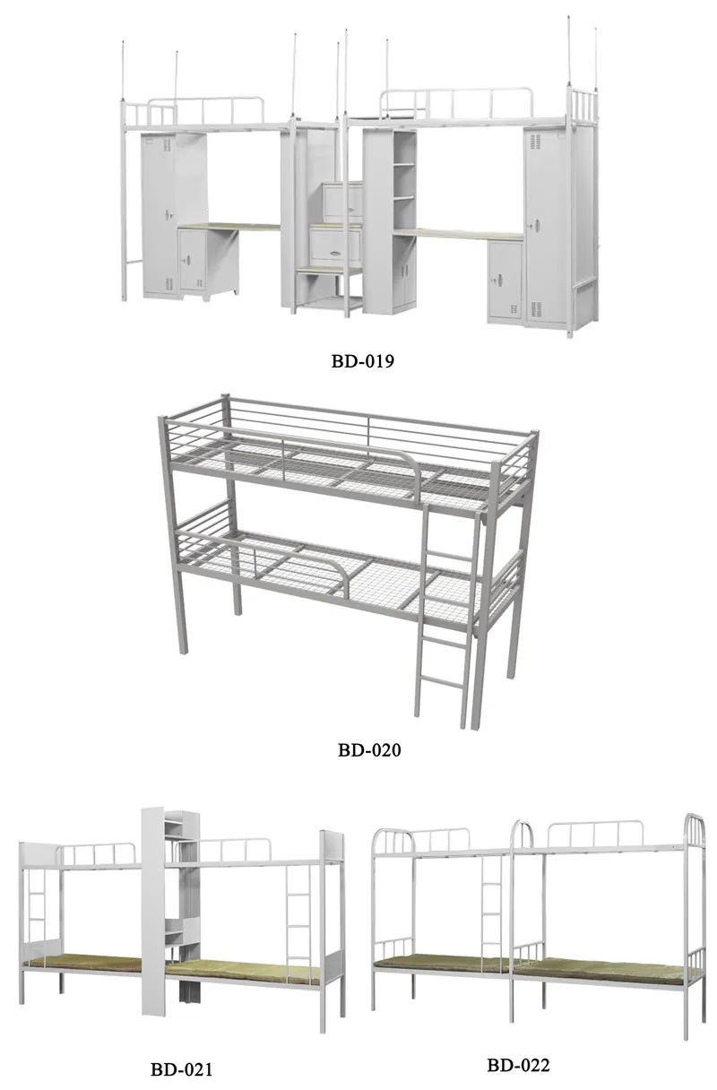 Iron Single Size Bunk Bed For Student Platform Bed Style And Metal