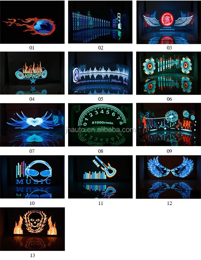 Car Sound Activated Panel Rhythm Music Lamp For El Window Sticker 12v