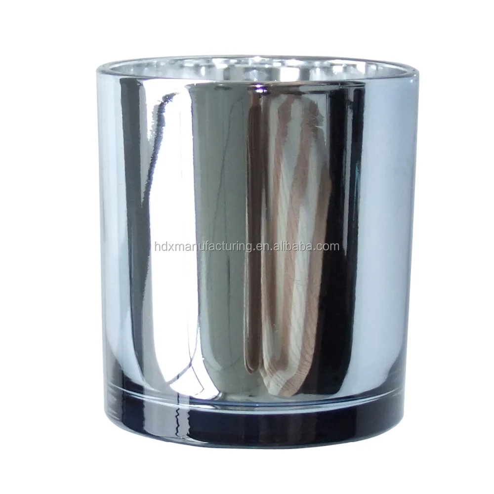 Haodexin Wholesale Candle Vessels 9.4oz Silver Candle Jar Electroplated