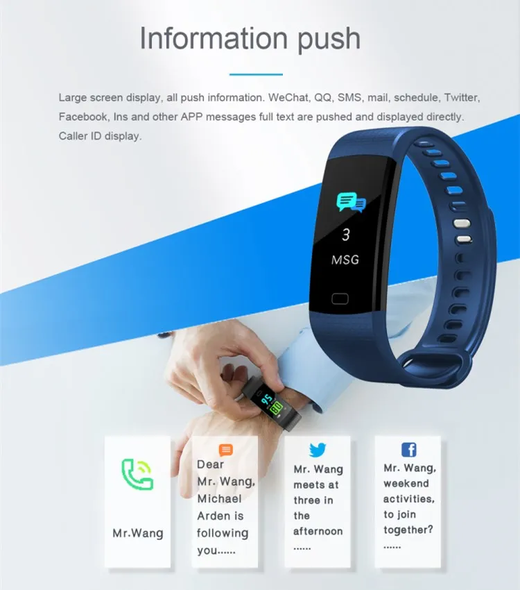 24 Months Warranty Y5 Bluetooth Smart Bracelet Watch Ce Rohs Fitness Tracker With Heart Rate