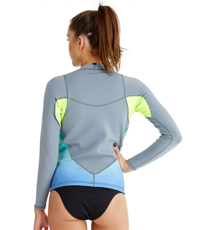 Womens 2MM rubber swimwear long sleeve sportswear neoprene wetsuit top