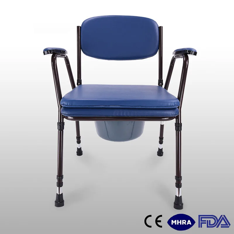 Patient Toilet Chair Potty Commode Chair Adult With Castors Foldable