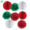 Meilun Art Crafts Honeycomb Paper Ball Tissue Paper Pom Poms Christmas Decoration Set