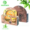 China factory 2018 New design bamboo fiber kids set fiber dinner set with plate, cup, bowl