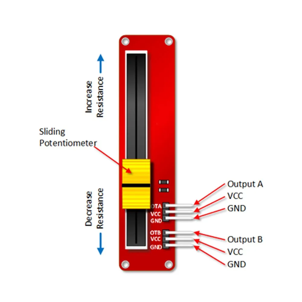 Uno Mega 2560 R3 Equipment Dual Output Red 10k Linear Slide