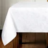 Home hotel jacquard table cloth white polyester table linen anti-stains waterproof table cover