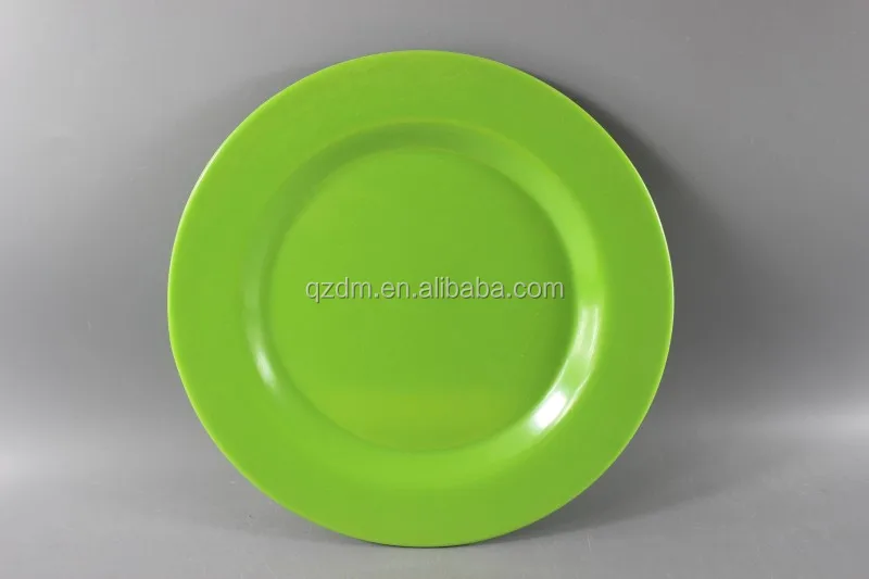 Melamine Colorful plate Green Dishes solid color