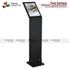 acrylic Floor Standing Ballots Box with Side Pocket for Entry forms and Sign Holders, Acrylic Box with Black Pedestal Stand