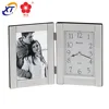 Black and Gold Aluminium Mantel Clock and Hinged Photo Frame & Aluminium 12 photo frame wall clock & aluminum frame clock