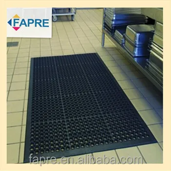 Drainage Rubber Mats Ring Rubber Mats Black Indoor Commercial