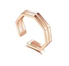 New Arrival Simple Elegant Double Lines Ring Rose Gold Stainless Steel Ring Women's Ring