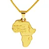 Fashion Hip Hop 18k Gold Plated African Map Pendant