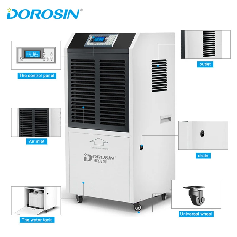 Dorosin 220v/50hz 90l/d Office Intelligent Dehumidifier Mobile