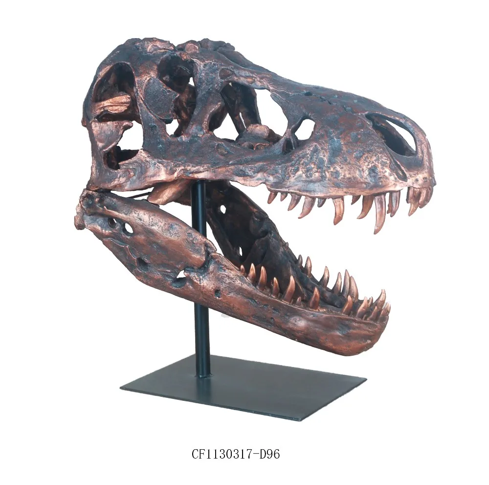 3D Carved Resin Animal Head Tyrannosaurus T Rex Head  Dinosaur Skull For Home Decor supplier