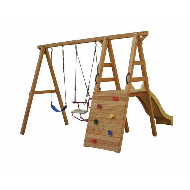 climbing frame with slide and swing for kids