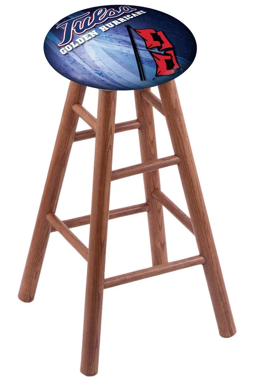 Oak Vanity Stool in Medium Finish with TCU Seat by Holland Bar Stool Co.