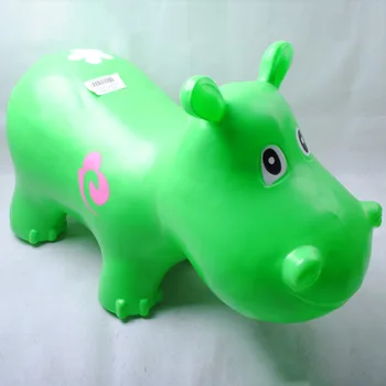 green stuffed hippo