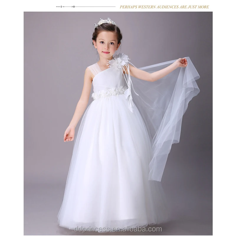 New Arrival Vietnam One Shoulder Wedding Dresses Baby Cotton Net