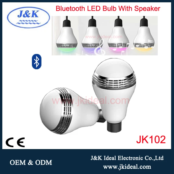 JK102 hot e27 music wireless 5w smart bluetooth led ios/android bulb