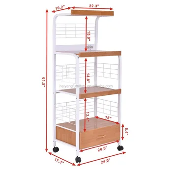 Kitchen Rack Cart Microwave Stand Wooden Storage Trolley With Kitchen Rack Cart Microwave Stand