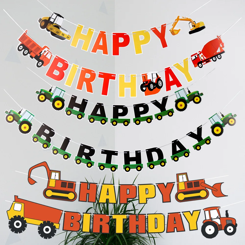 Banniere D Anniversaire A Theme Camion D Ingenierie Avec Pelle Decoration Pour Anniversaire Fournitures De Fete Pour Bebes Enfants En Bas Age Buy Construction A Theme Joyeux Anniversaire Banniere Joyeux Anniversaire Decorations Joyeux Anniversaire