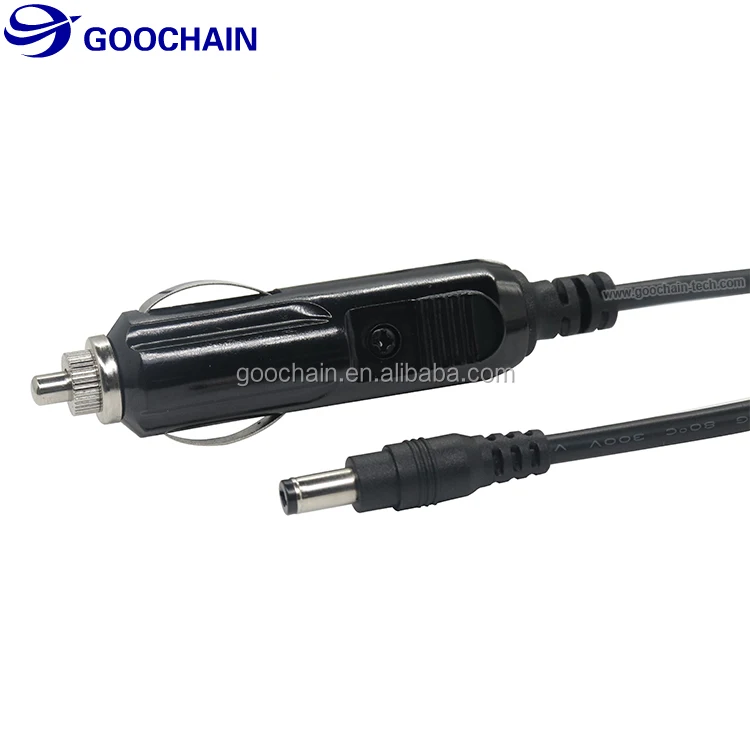 12V car Charger 5A - 18AWG dc in 12v Power Cord 5.5x2.1mm to