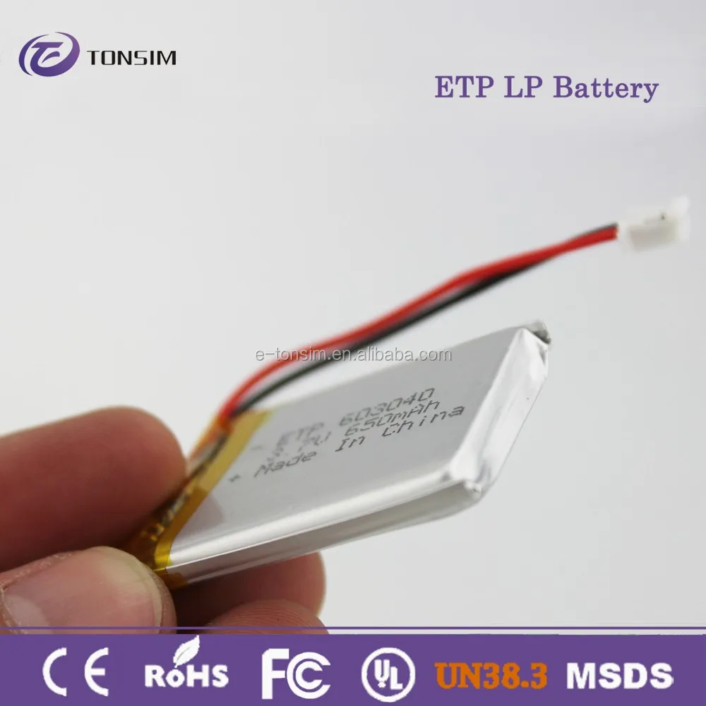 Pouch Battery 603040 3.7v 650mah Lithium Battery Pouch Small Liion