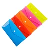 Colorful multi-size PP documents file bag with button closure for documents and small parts storage