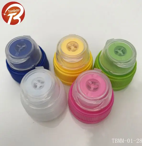 Cheapest 38mm Plastic Flip Top Cap With Silicone Valve For Sport Water