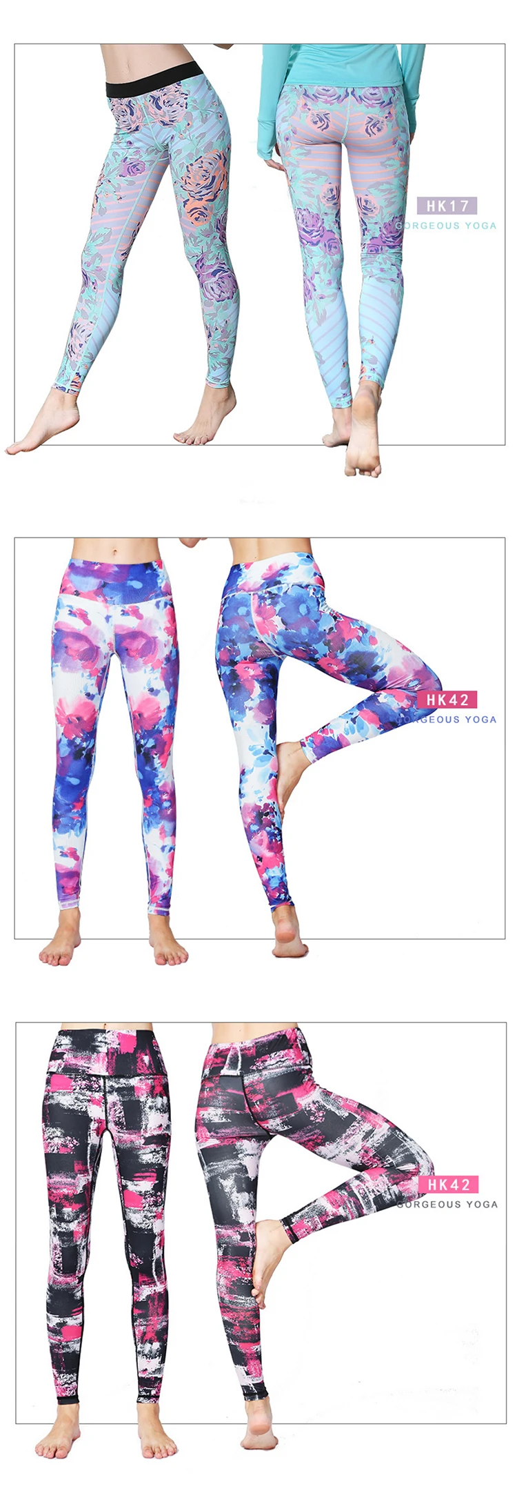 Athletic Clothing Dance Fitness Printed Tight Yoga Pants Seamless Long ...