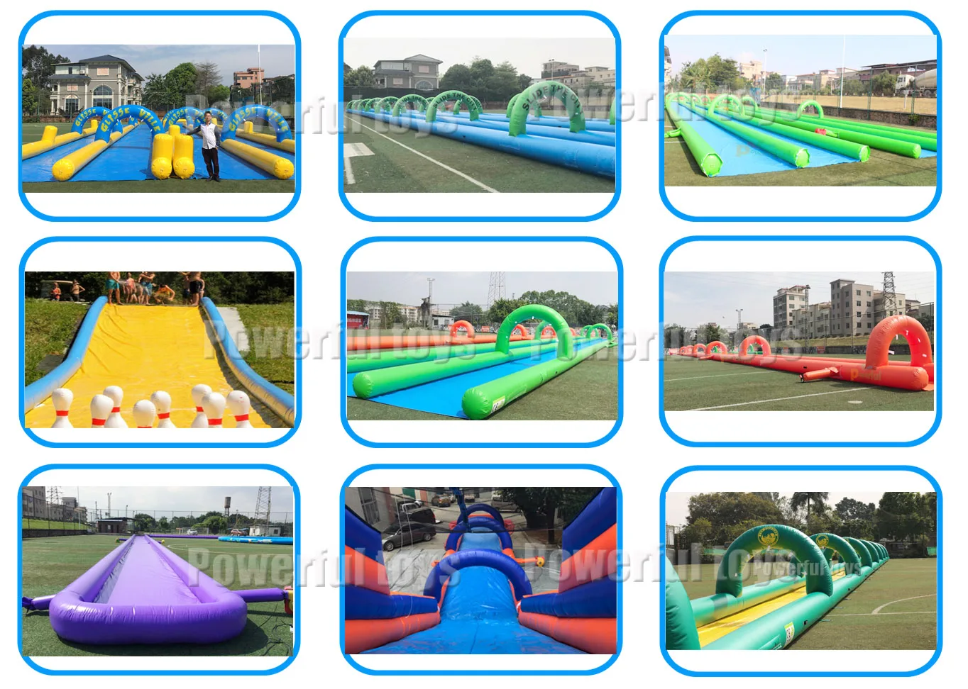 20m/50m/100m long giant inflatable  water slide,  lawn slip n slide for summer party