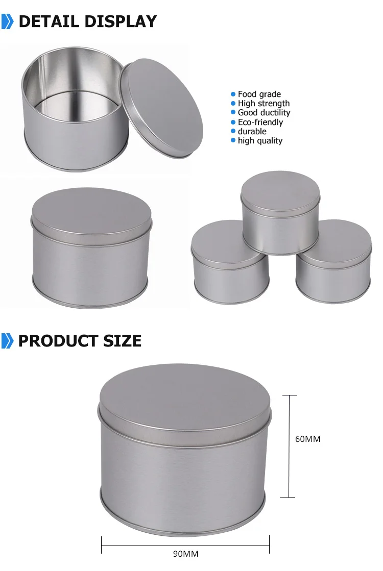 Small cylinder chinese tea tin cans in stock