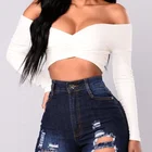 Wholesale 2019 newest Design Off Shoulder Crop Top Clothes For Women