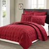 California king bedcover quilted solid multi-colored plaid embroidery bedspread