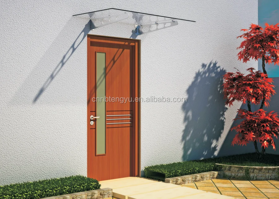 Glass Awning Front Door Canopy With Stainless Steel Tempered Glass