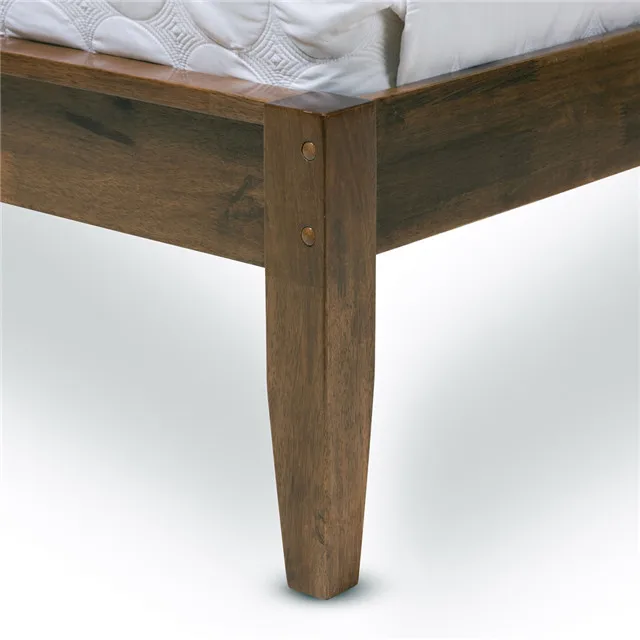 French Style Upholstered OAK Wooden Frame Linen Bed Double Size For Bed Room