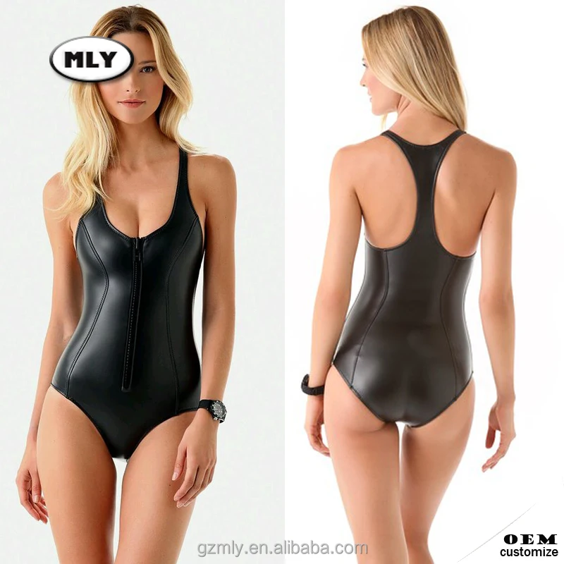 leather one piece swimsuit